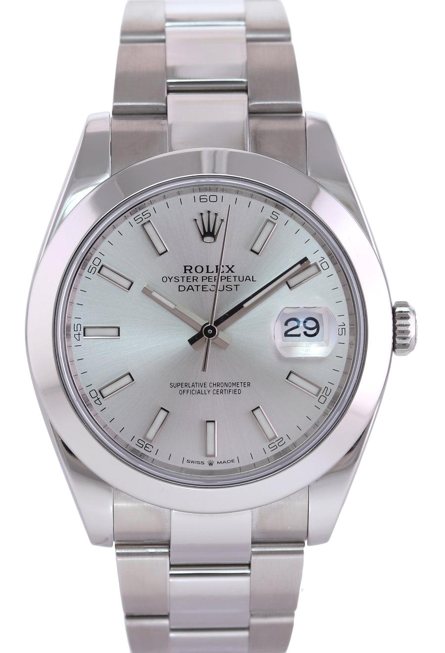 2023 NEW PAPERS Rolex DateJust 41 Steel 126300 Silver Dial Oyster 41mm Watch Box