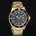 2001 MINT Rolex 16618 Submariner Yellow Gold Black Dial 40mm Watch Box