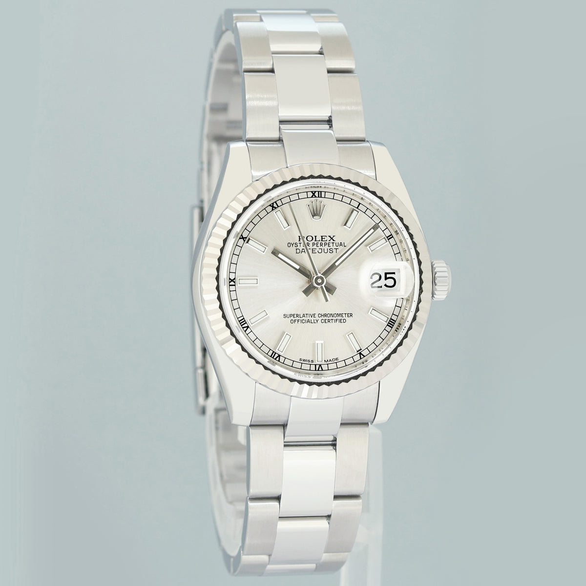 2019 PAPERS MINT Ladies Rolex DateJust Midsize 31mm Rhodium Roman 178274 Watch Box