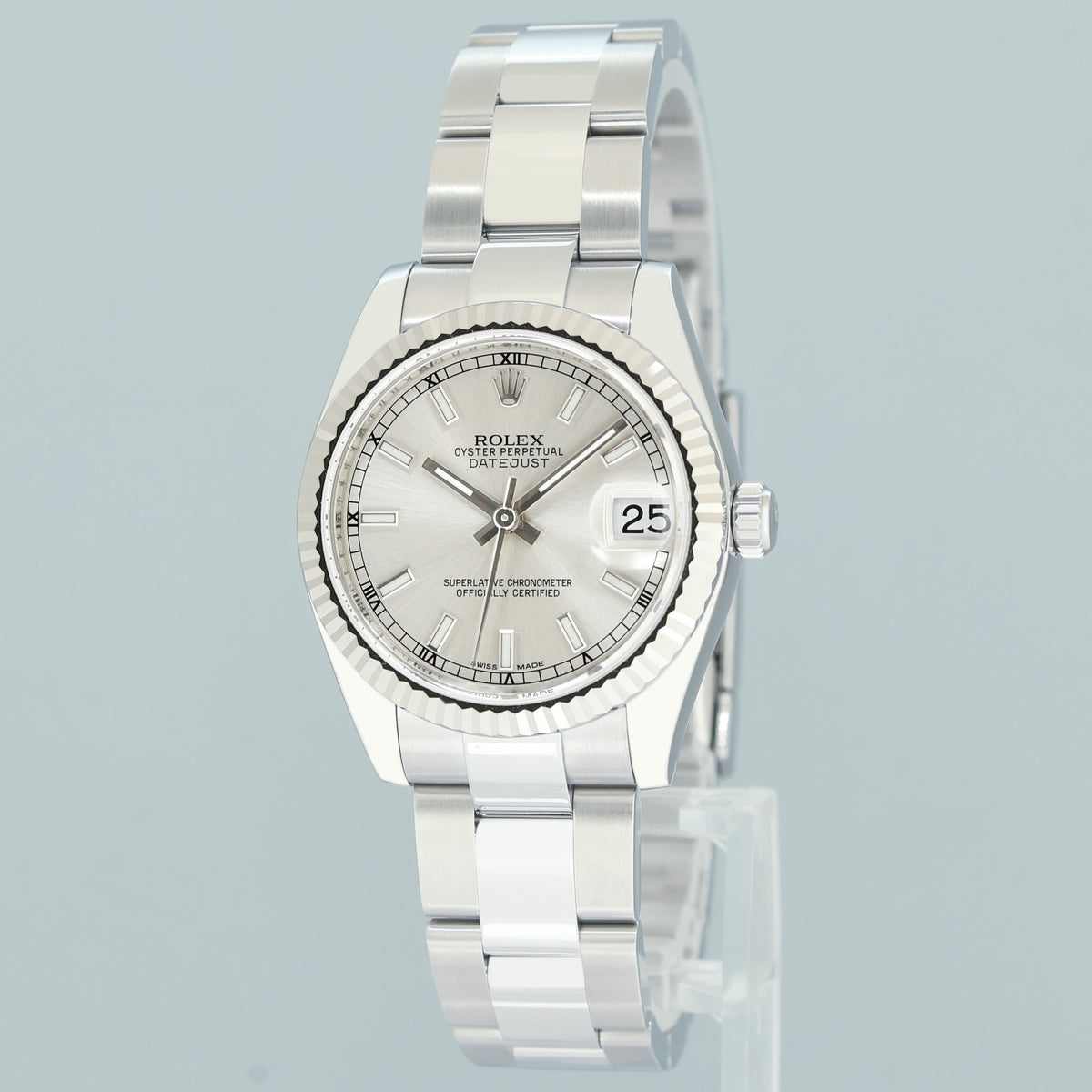 2019 PAPERS MINT Ladies Rolex DateJust Midsize 31mm Rhodium Roman 178274 Watch Box