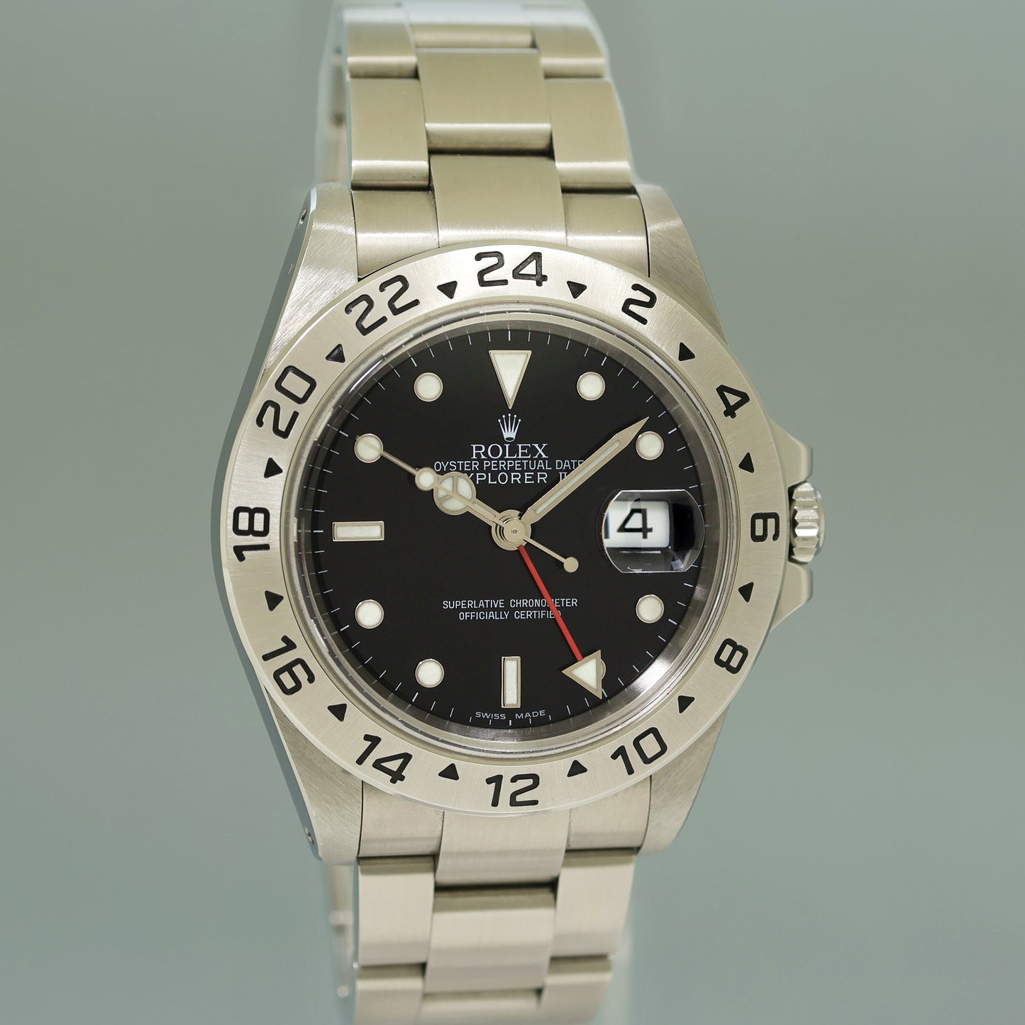 PAPERS MINT 2001 Rolex Explorer II 16570 Stainless Steel Black Dial GMT 40mm Watch Box