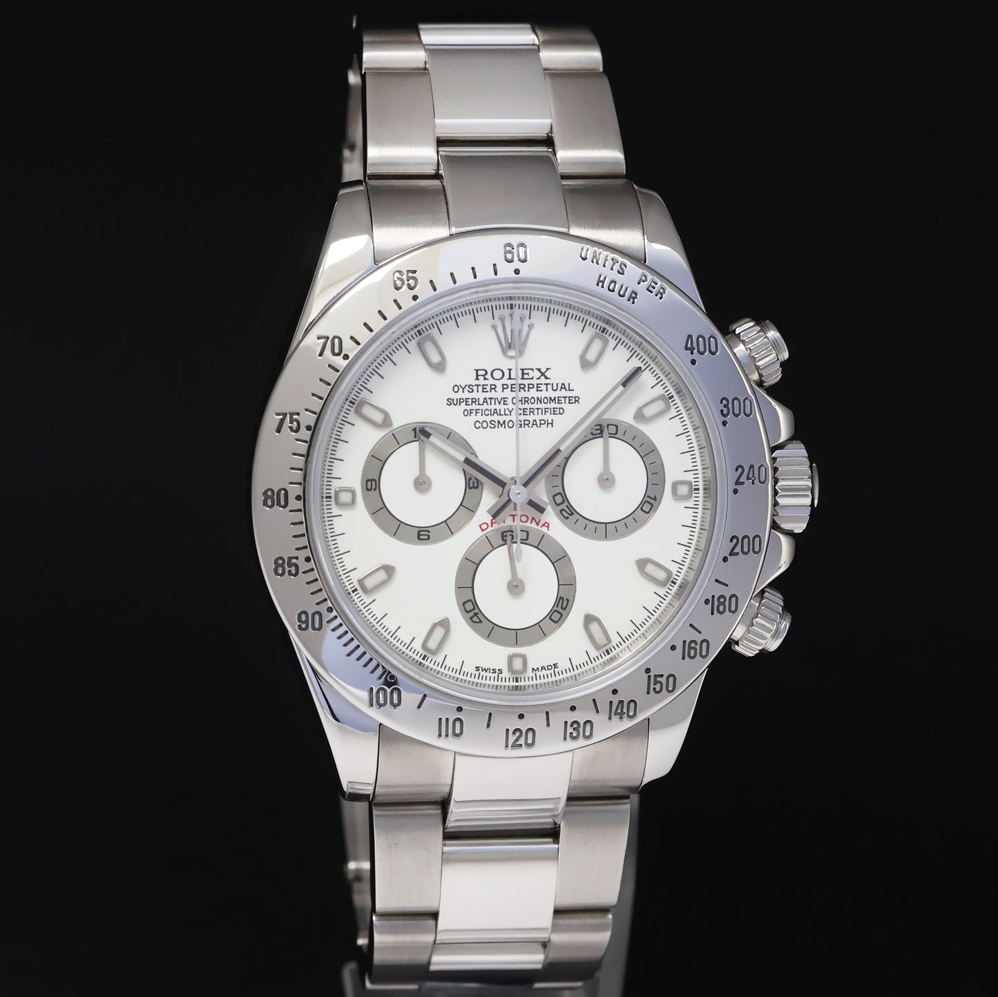 PAPERS 2022 RSC Rolex Daytona 116520 White Dial Chronograph Steel 40mm Watch Box