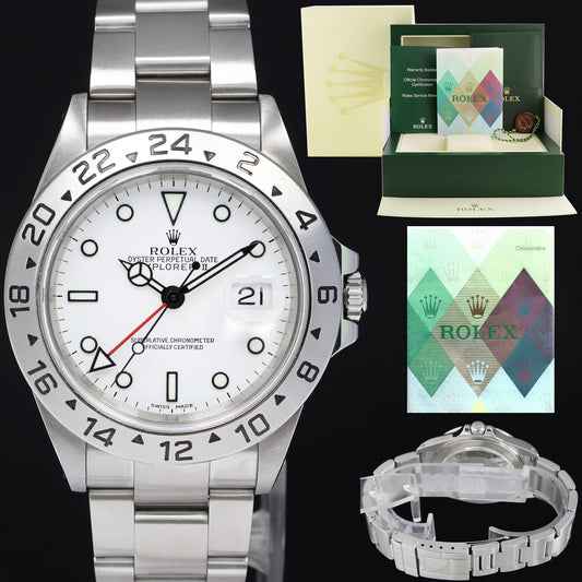 2002 MINT PAPERS Rolex Explorer II White 16570 40mm Polar Watch Box
