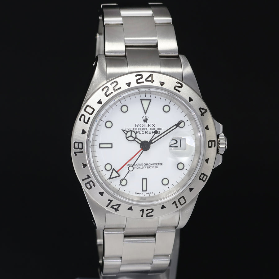 2001 MINT Rolex Explorer II White 16570 40mm Polar GMT SEL Holes Watch Box