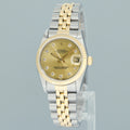 PAPERS MINT Ladies Rolex 68273 Two Tone 18k Gold Steel 31mm Champagne Diamond Dial Watch