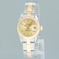 MINT Ladies Rolex DateJust 26mm 69163 Two Tone Yellow Gold Oyster Champagne Dial Watch Box