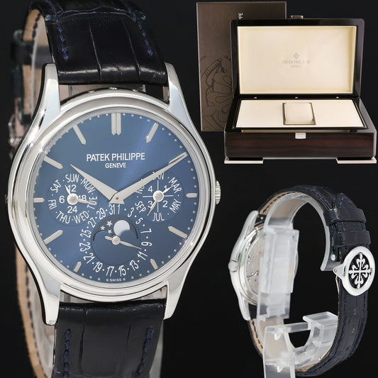 Patek Philippe 5140P 37mm Platinum Blue Perpetual Calendar Grand Complication Watch
