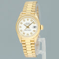 MINT 69178 White Diamond Ladies Rolex DateJust President 26mm Yellow Gold Watch