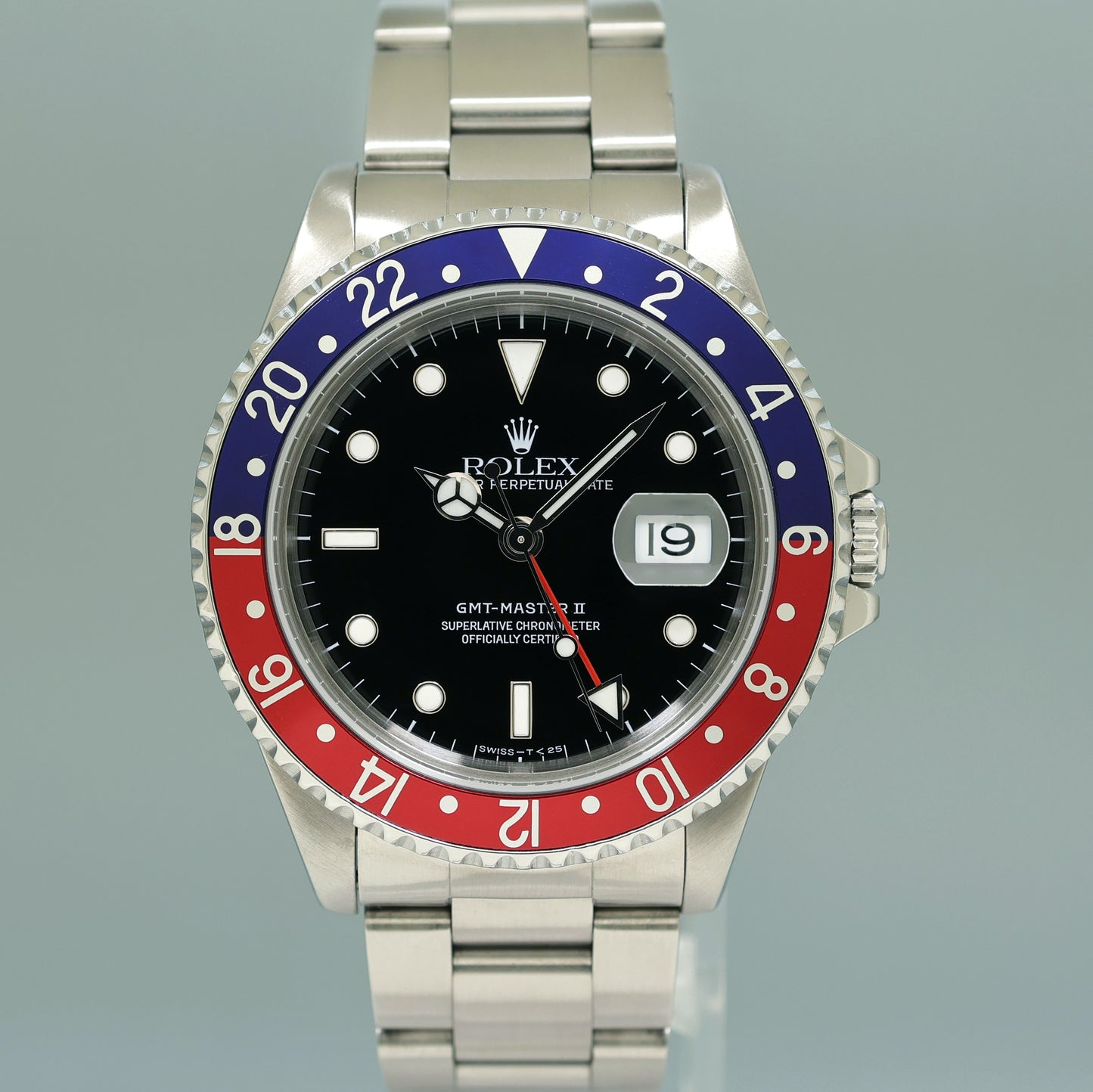 1996 PAPERS Rolex GMT-Master Pepsi Blue Red 40mm Tritium Steel 16710 Watch Box