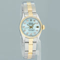 Ladies Rolex Datejust 6517 18K Yellow Gold Blue Diamond 26mm Watch Box