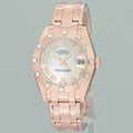 2026 Papers RSC MINT Rolex Pearlmaster MOP Mother of Pearl Roman 80315 Rose Gold Diamond 29mm Watch