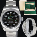 MINT 2020 Rolex 116900 Airking Black Arabic Dial 40mm Steel Green Watch Box