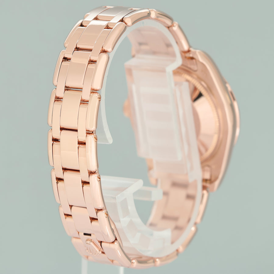 2026 Papers RSC MINT Rolex Pearlmaster MOP Mother of Pearl Roman 80315 Rose Gold Diamond 29mm Watch
