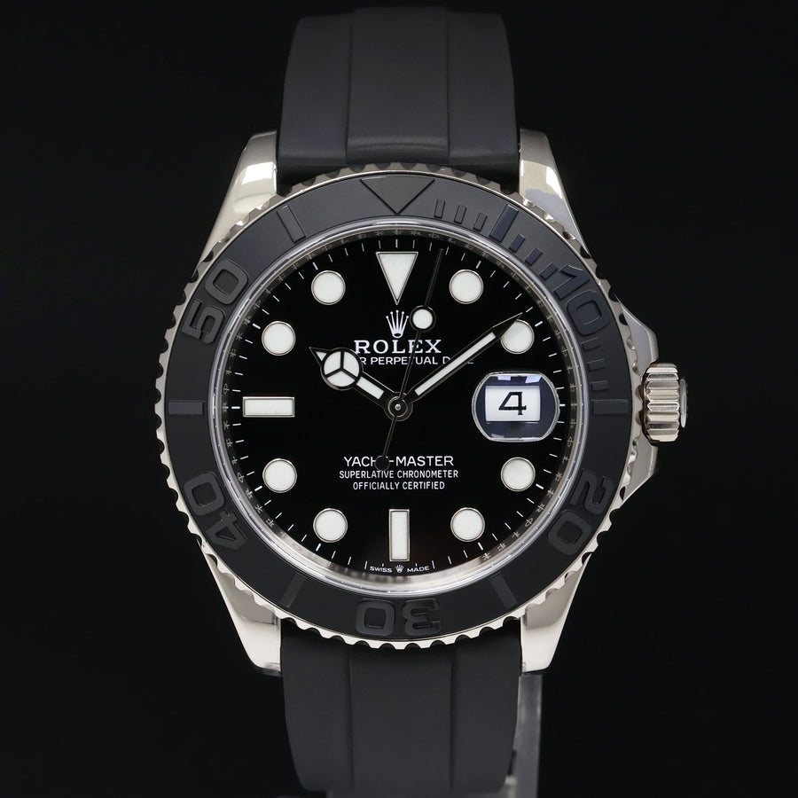MINT 2022 Rolex Yacht-Master 226659 White Gold 42mm Oysterflex Rubber Watch Box