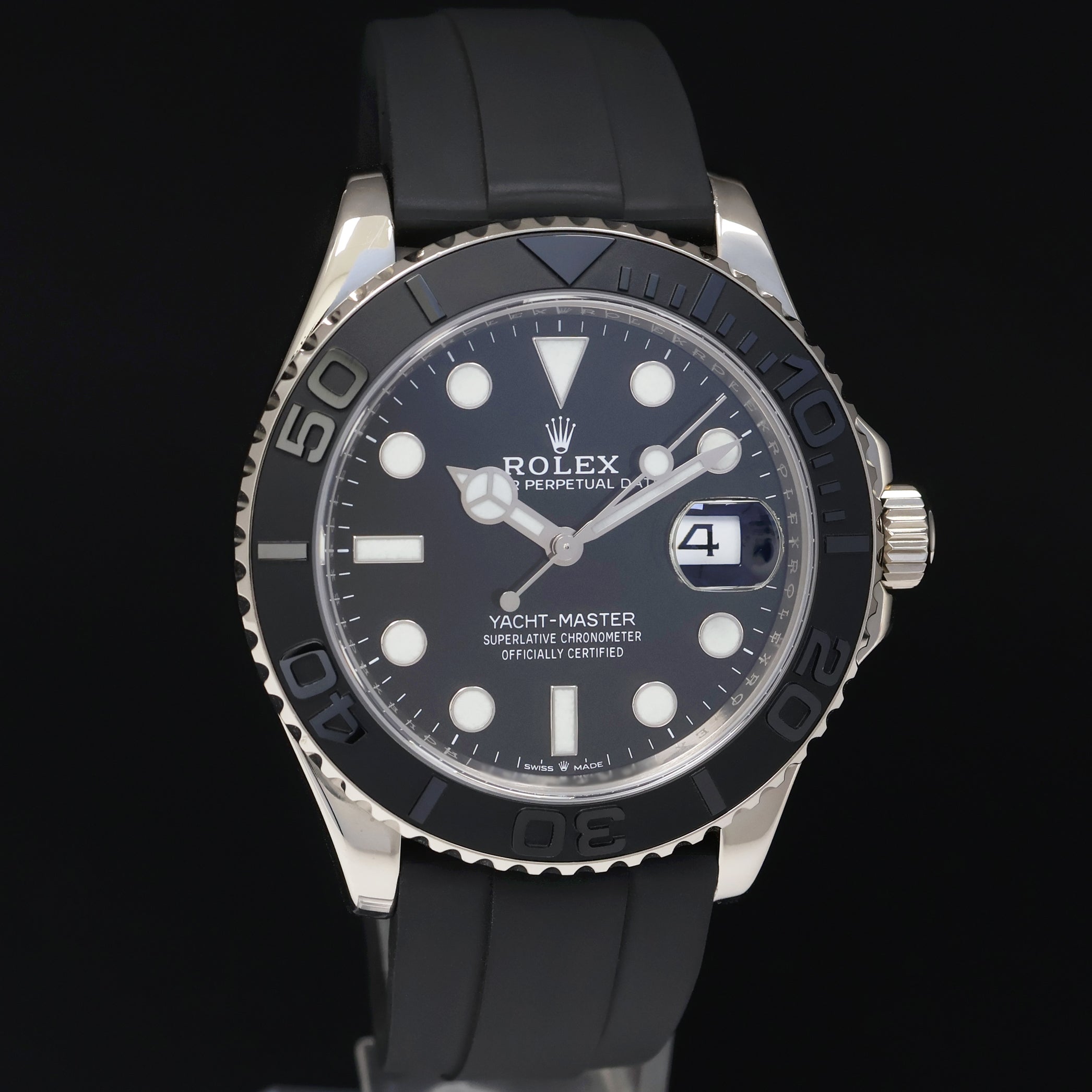 MINT 2023 Rolex Yacht-Master 226659 White Gold 42mm Oysterflex Rubber Watch Box