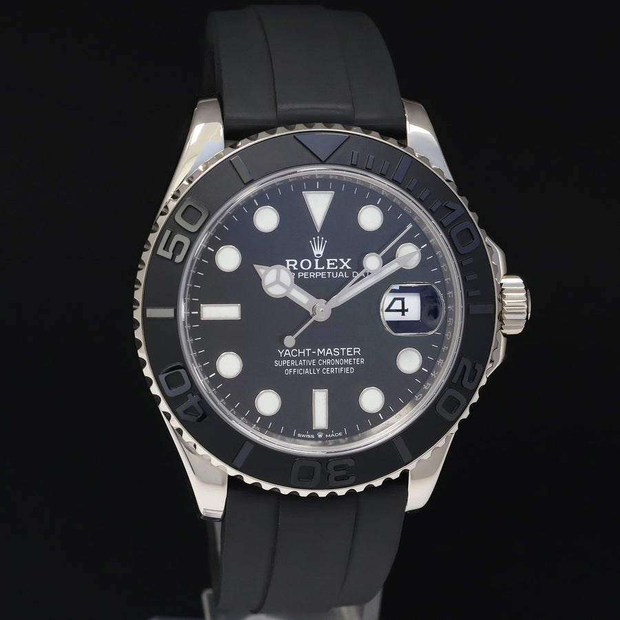 MINT 2022 Rolex Yacht-Master 226659 White Gold 42mm Oysterflex Rubber Watch Box