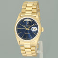 Rolex President Day-Date Blue Stick 18038 Quickset Yellow Gold Watch Box