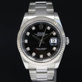 2024 NEW PAPERS Rolex DateJust 41 126334 Black Diamond White Gold 41mm Fluted Oyster Watch Box