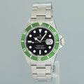 PAPERS MINT 2007 Rolex Kermit Green Anniversary 40mm Submariner 16610LV Watch Box