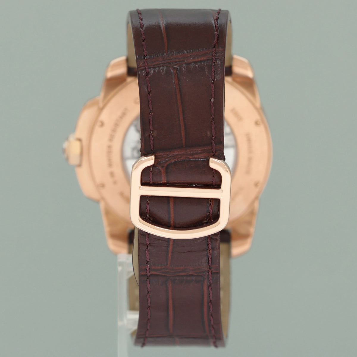 MINT Cartier Calibre de Cartier 42 Silver Dial Rose Gold Diamond Mens Watch WF100005 Box