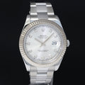 2016 MINT Rolex Datejust 2 41mm Silver Diamond 116334 White Gold Fluted Watch Box