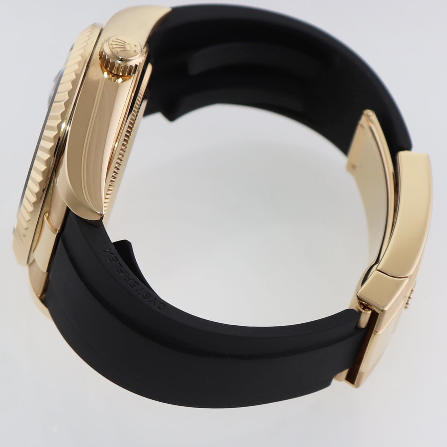 2022 MINT Rolex Sky-Dweller Yellow Gold Black Oysterflex 326238 Watch Box