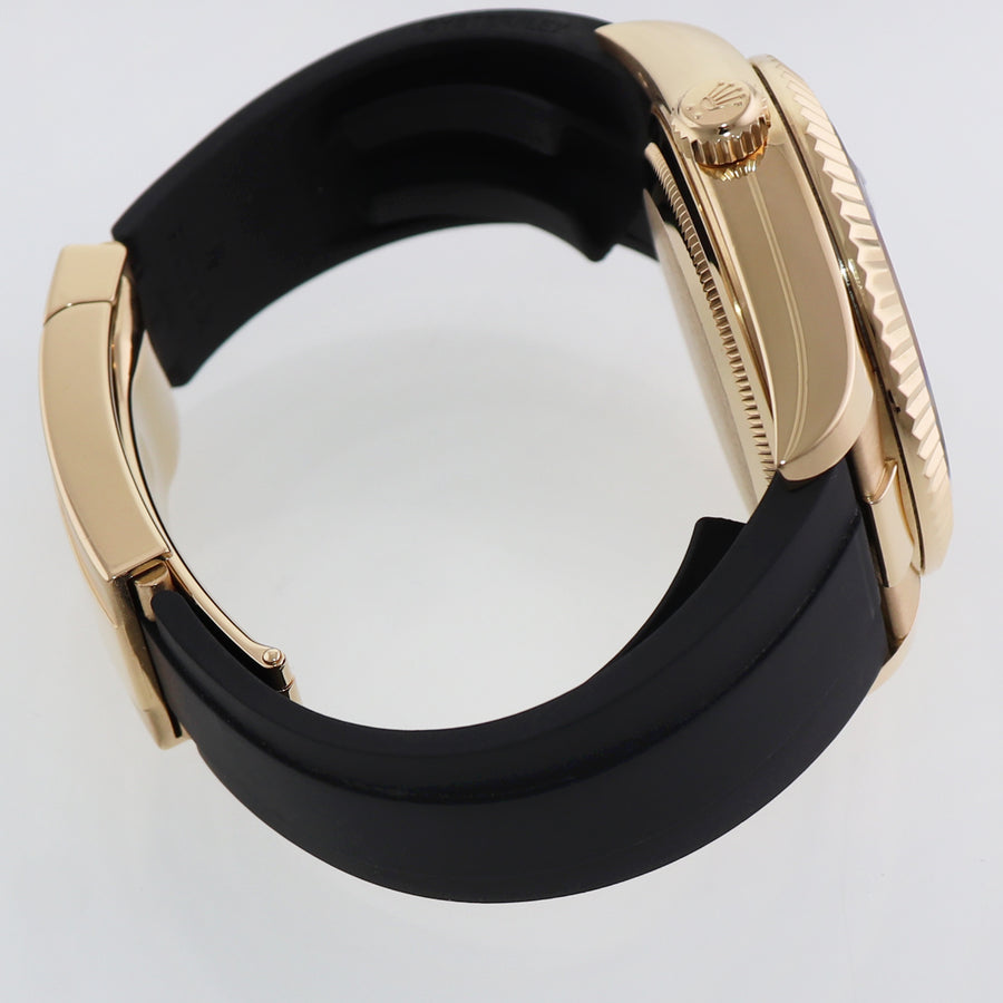 2022 MINT Rolex Sky-Dweller Yellow Gold Black Oysterflex 326238 Watch Box