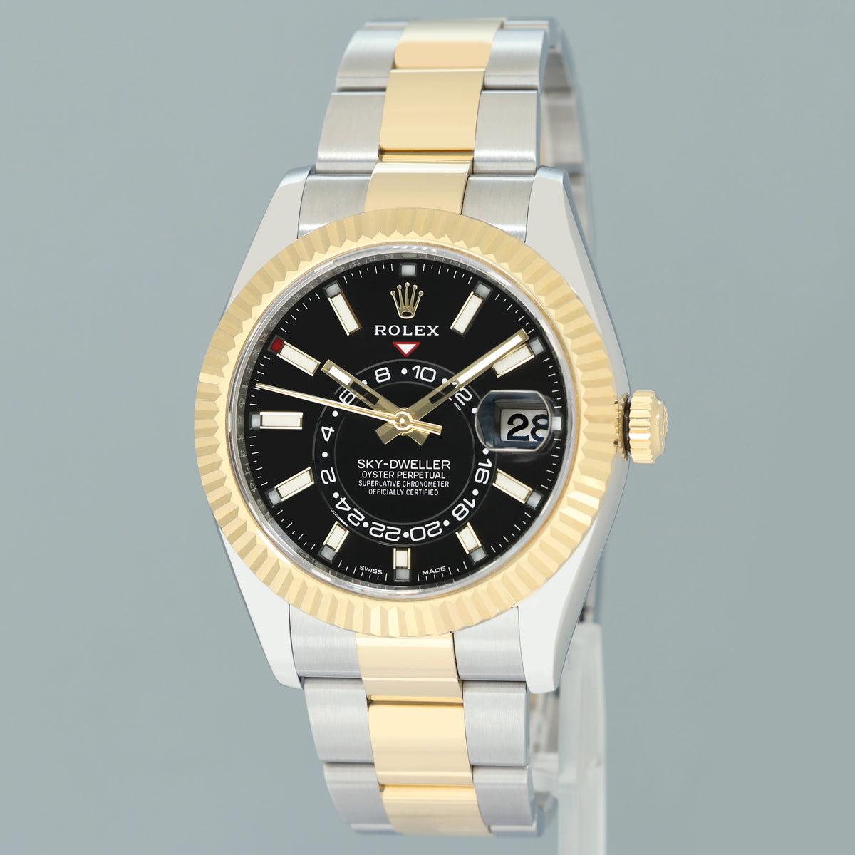 2020 NEW PAPERS Rolex Sky-Dweller 326933 Black Two Tone Gold Steel 42mm Watch Box