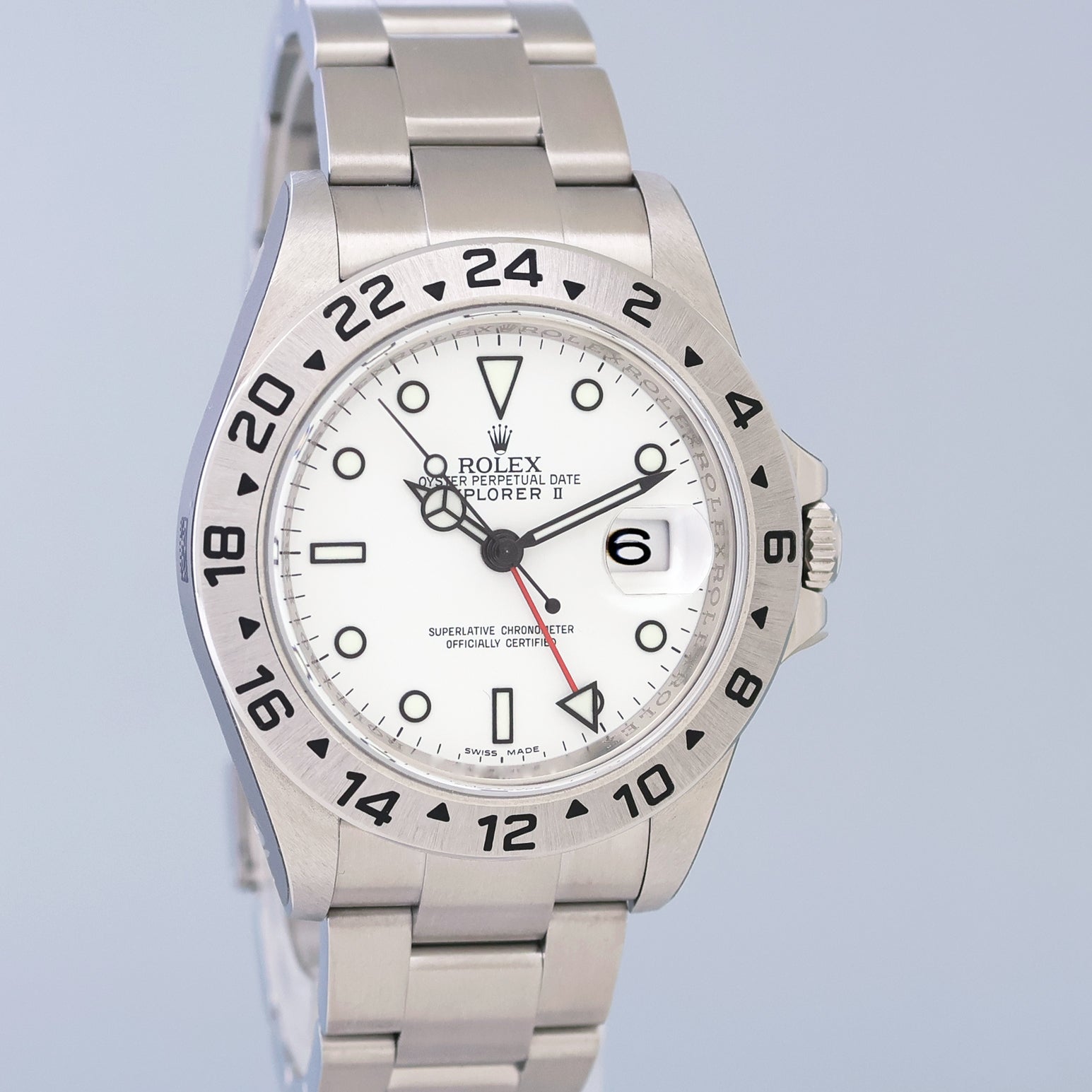 STICKERS NOS NEW 2010 Rolex Explorer II 16570 Polar White Dial Steel 40mm 3186 Watch