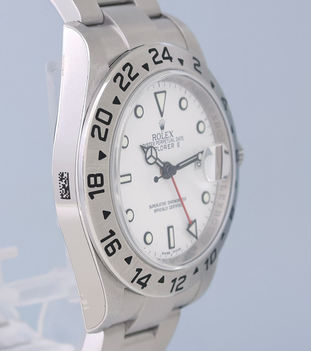 STICKERS NOS NEW 2010 Rolex Explorer II 16570 Polar White Dial Steel 40mm 3186 Watch