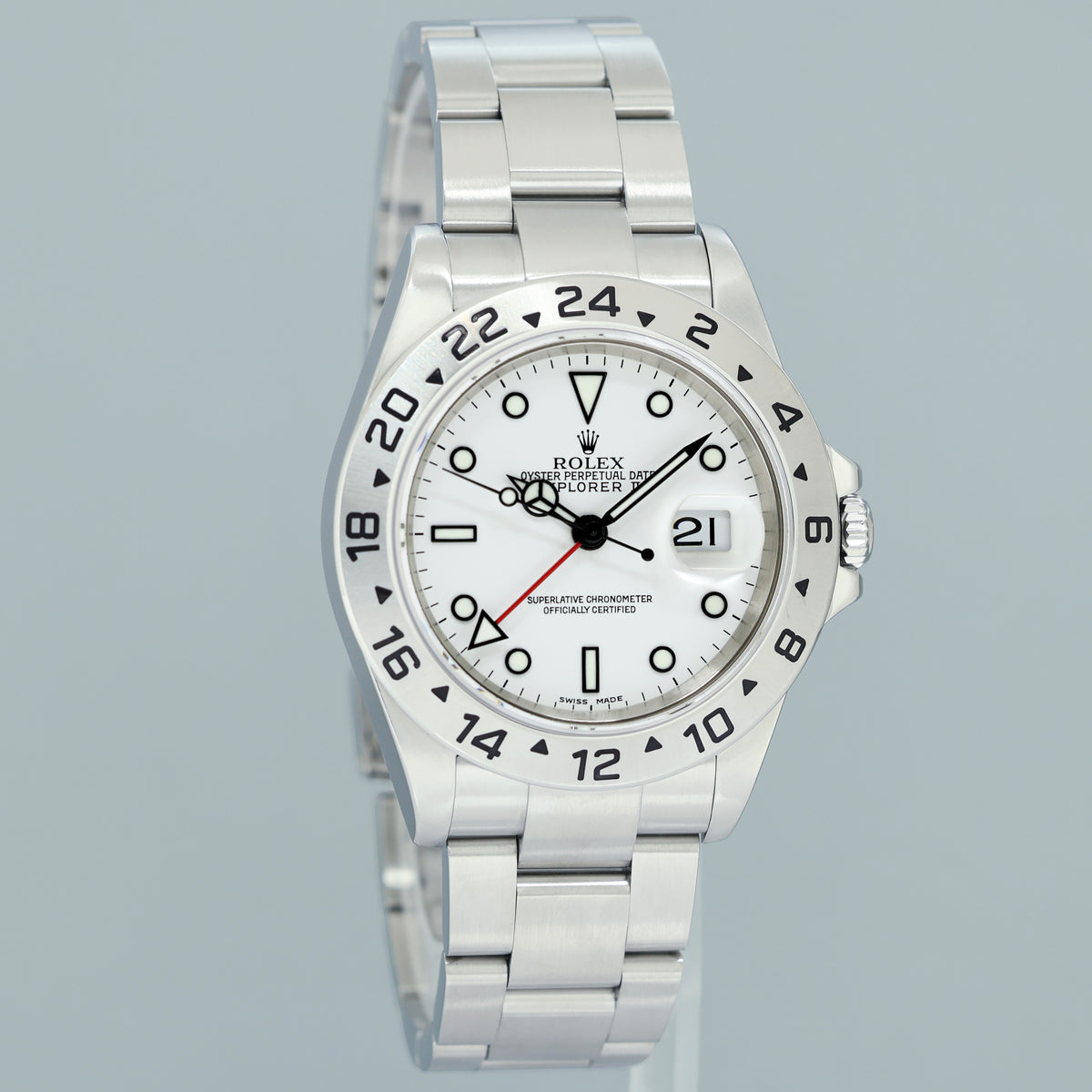2005 PAPERS MINT Rolex 16570 Explorer II White 40mm No Holes Polar GMT Watch Box