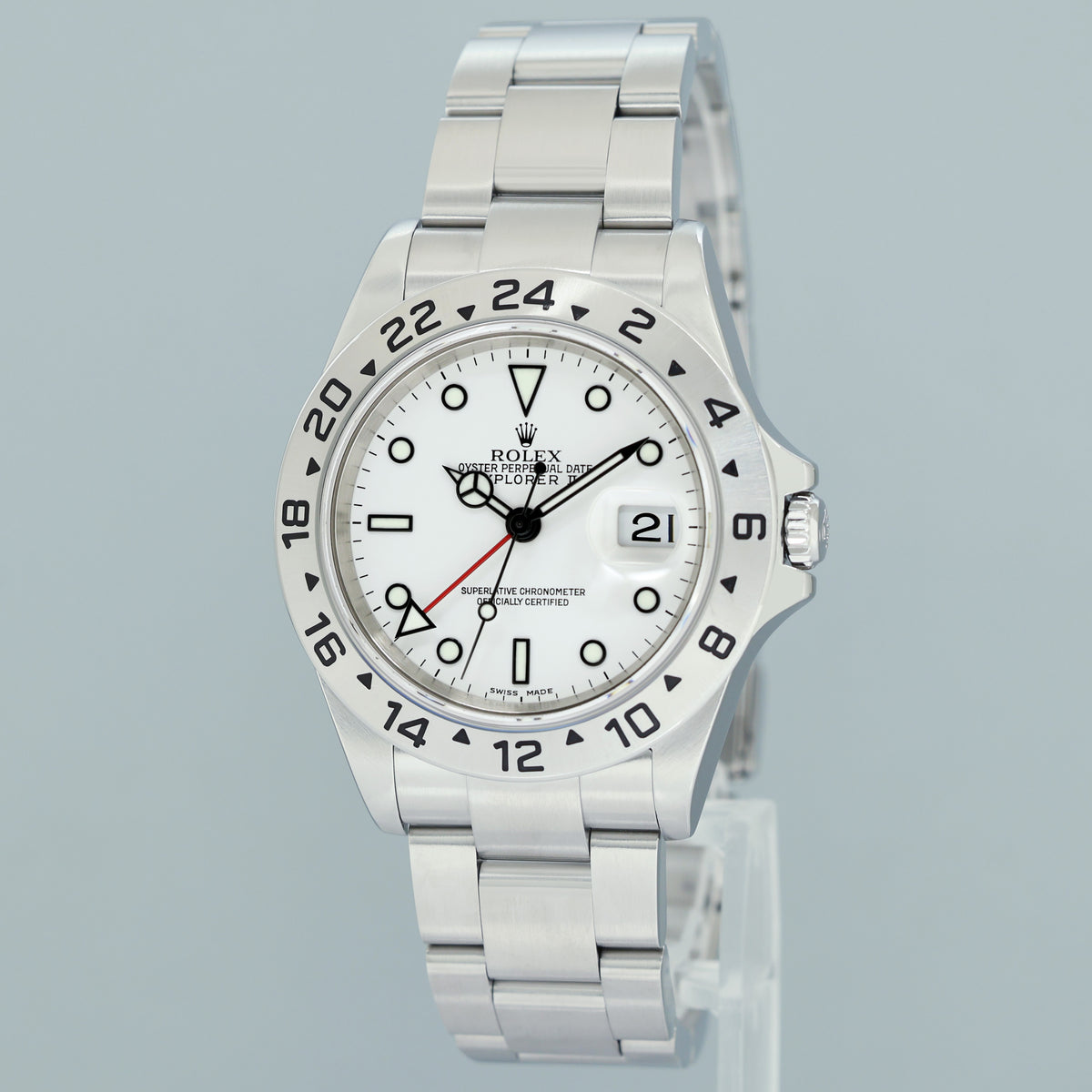 2005 PAPERS MINT Rolex 16570 Explorer II White 40mm No Holes Polar GMT Watch Box