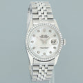 MINT DIAMOND Bezel Rolex DateJust 36mm Mother of Pearl 16014 Steel Jubilee Watch Box