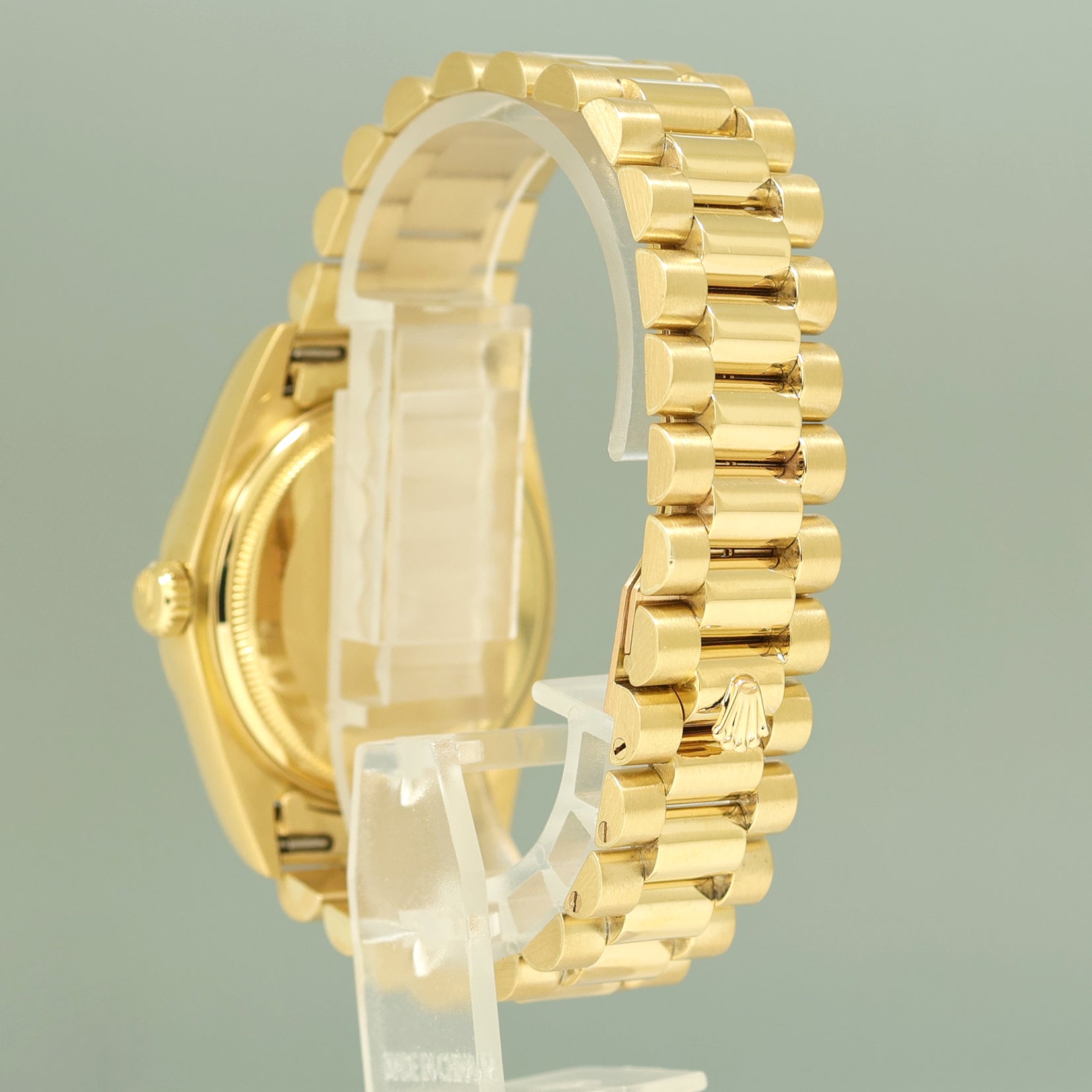 Rolex 36mm President Day Date Black Onyx Diamond 18038 Quick Set Gold 36mm Watch