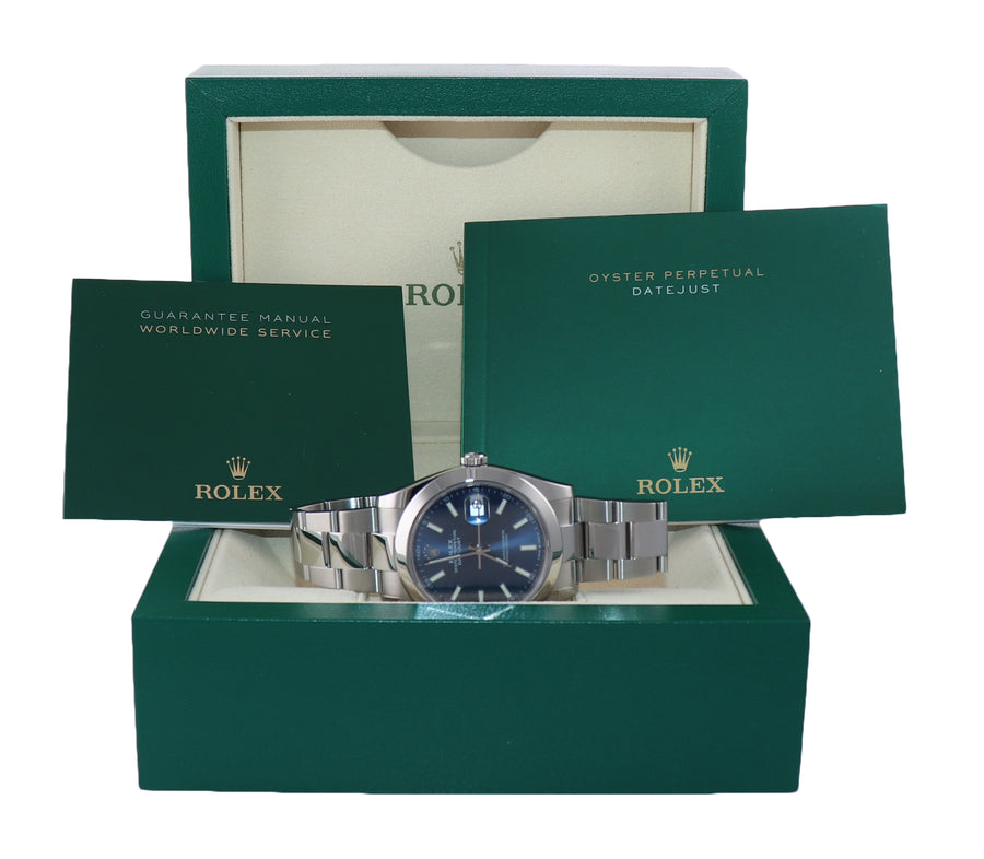 2024 MINT Rolex DateJust 41 Steel 126300 Blue Dial Oyster 41mm Watch Box