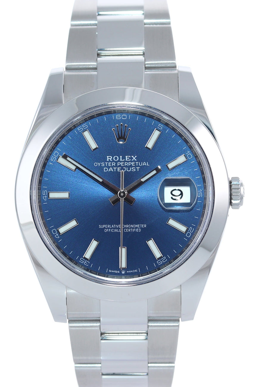 2024 MINT Rolex DateJust 41 Steel 126300 Blue Dial Oyster 41mm Watch Box