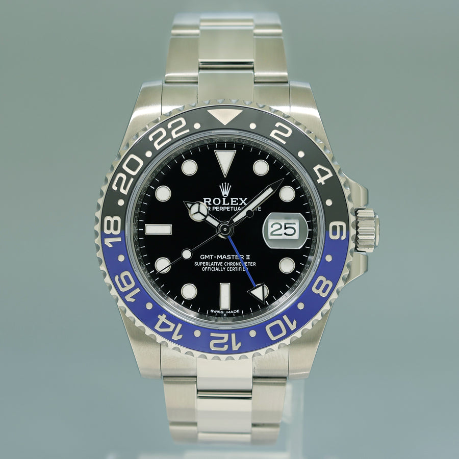 MINT Papers Rolex GMT Master II 116710 BLNR Steel Ceramic Batman Blue Watch