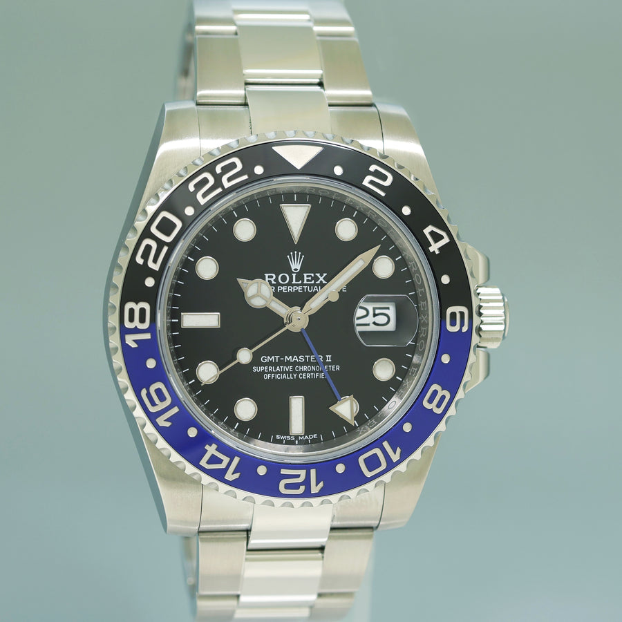 MINT Papers Rolex GMT Master II 116710 BLNR Steel Ceramic Batman Blue Watch