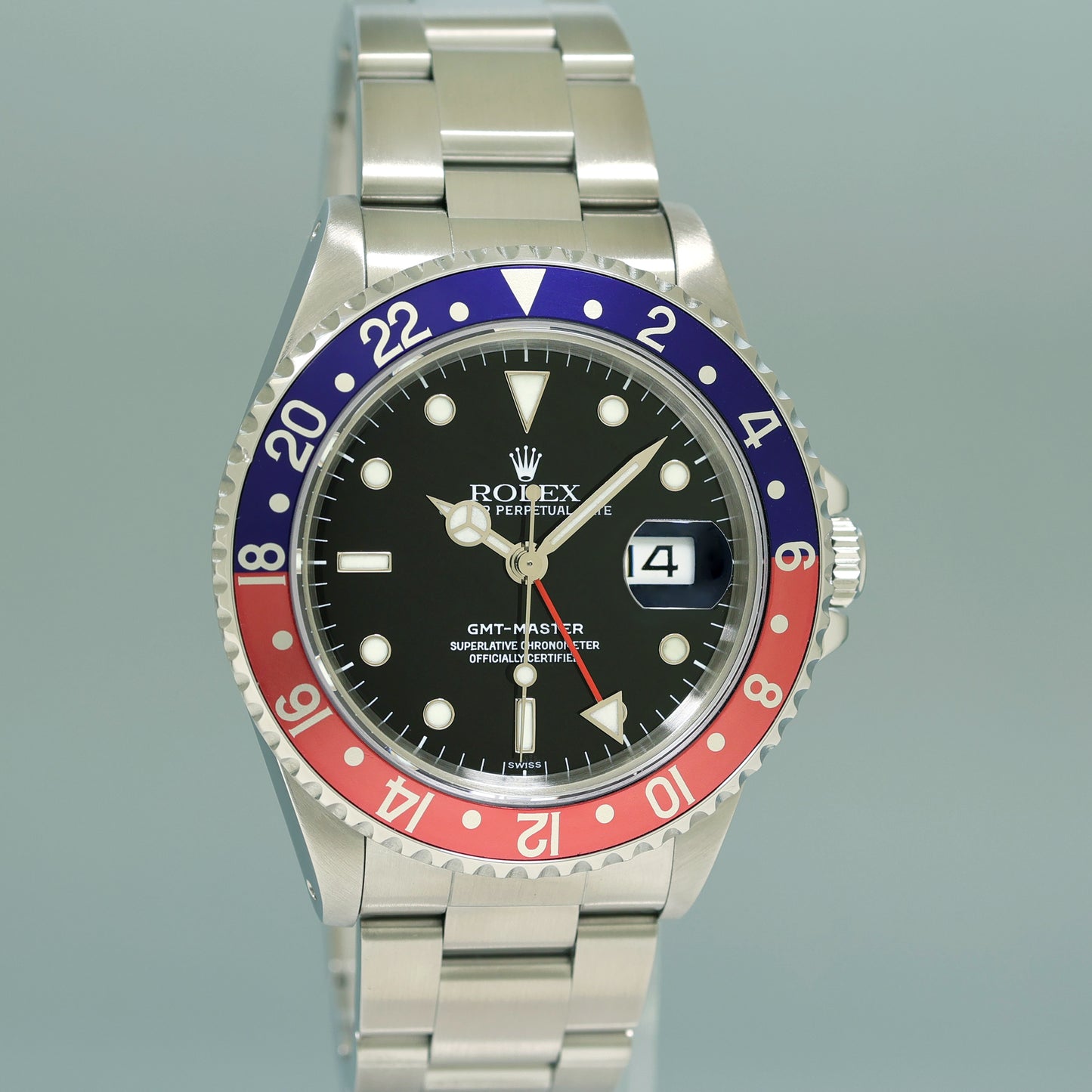 1999 MINT PAPERS Rolex GMT-Master Pepsi Blue Red 40mm Swiss Only Steel 16700 Watch