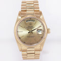 MINT Rolex President Day Date Champagne 18038 Quick Set Yellow Gold Watch Box