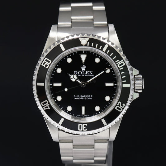 1990 MINT Rolex Submariner No-Date 2 Line Dial 14060M Steel Black 40mm Watch Box
