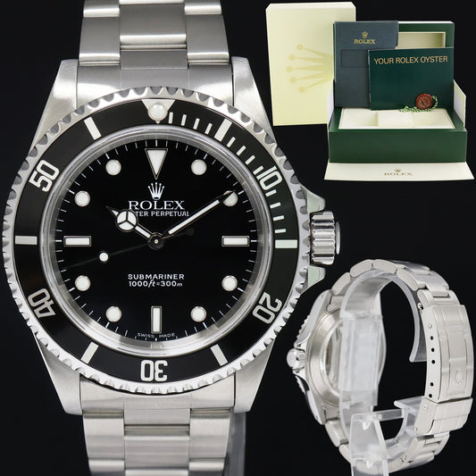 MINT 2004 Rolex Submariner No-Date 2 line dial 14060M Steel Black 40mm Watch Box
