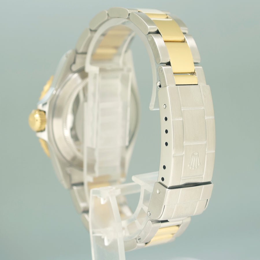 MINT Rolex Submariner 16613 Two Tone Gold Champagne Serti Diamond Watch Box