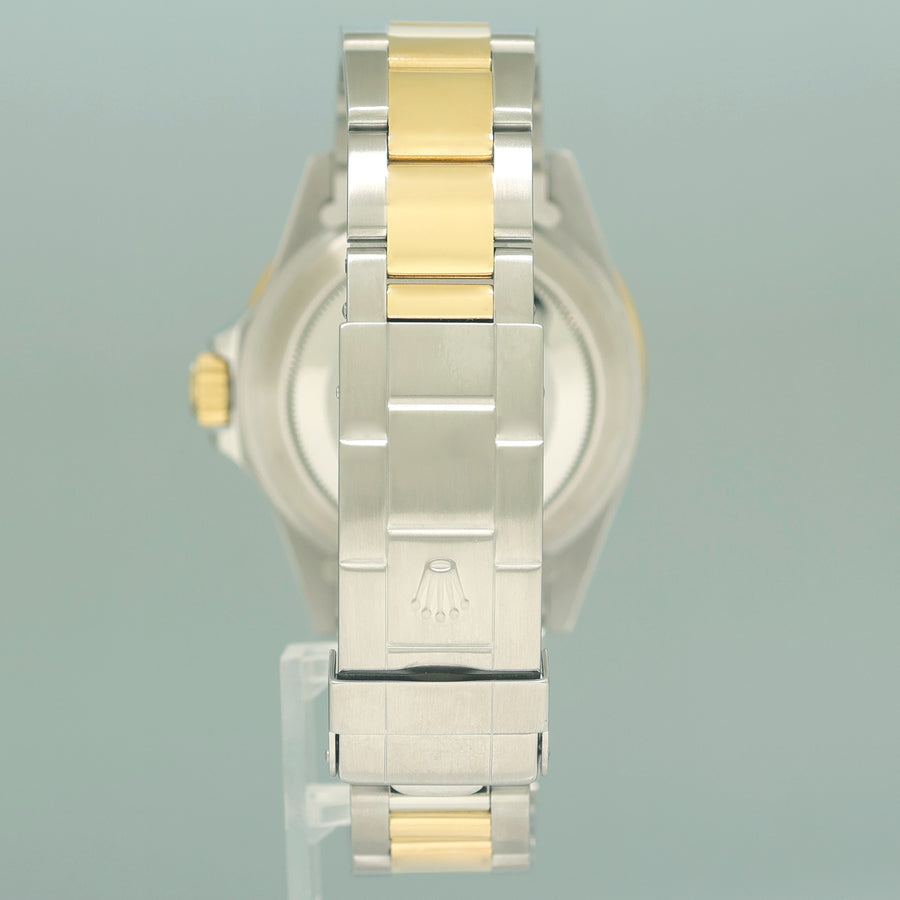 MINT Rolex Submariner 16613 Two Tone Gold Champagne Serti Diamond Watch Box