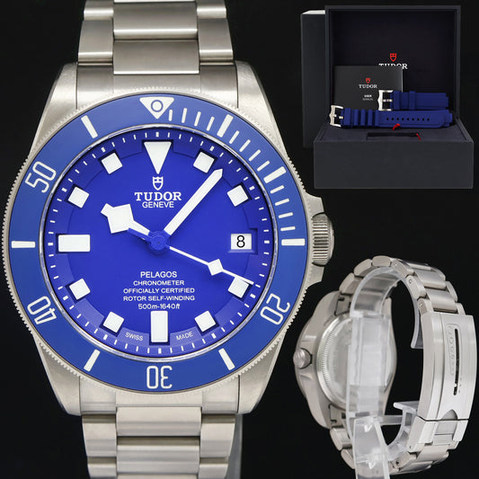 MINT Tudor Pelagos Titanium Steel 42mm 25600TB Automatic Blue Dive Watch Box