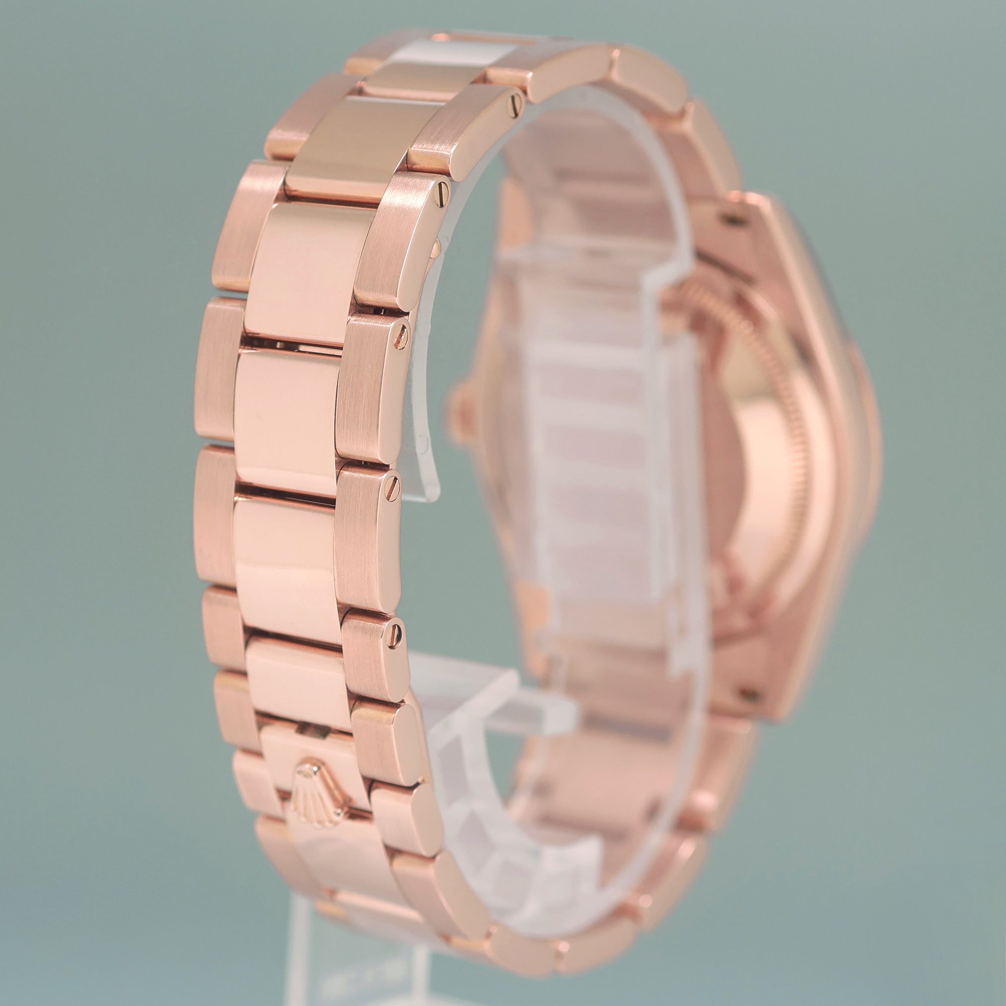 2015 MINT Rolex President Day Date Rose Gold 118205 Chocolate Ruby Diamond Watch