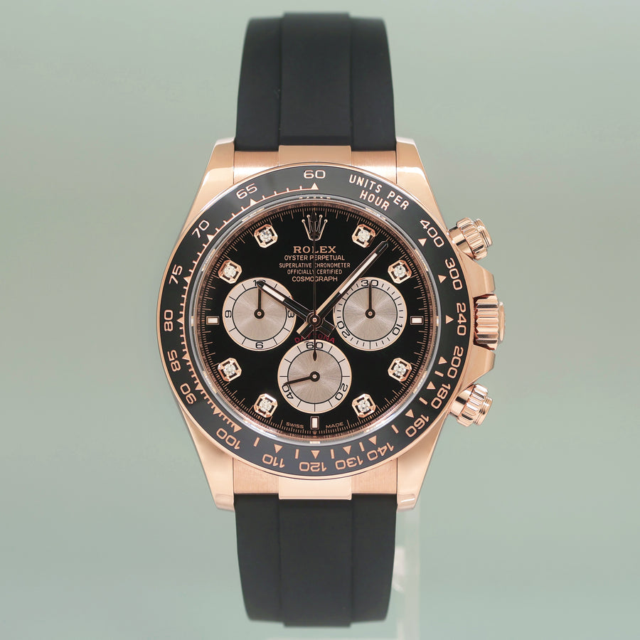 2026 MINT Rolex 126515LN Daytona Rose Gold Ceramic Oysterflex Diamond Watch Box