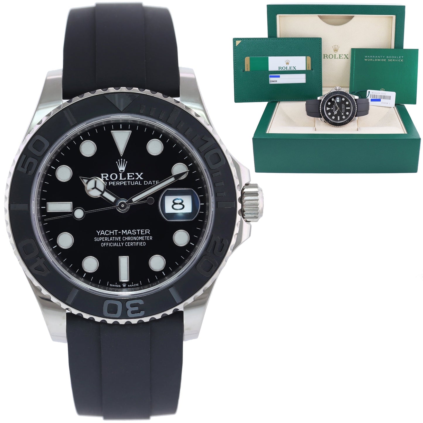 MINT 2020 PAPERS Rolex Yacht-Master 226659 White Gold 42mm Oysterflex Watch Box