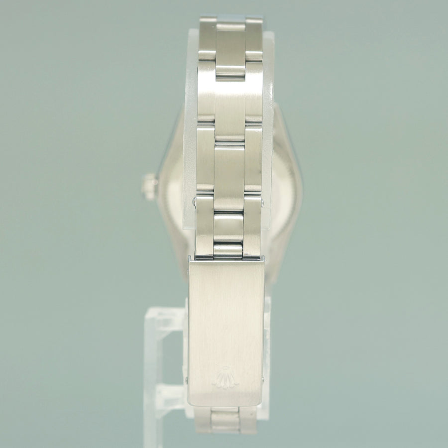 Ladies Rolex 24mm Steel 76080 Black Dial Oyster Perpetual Watch Box