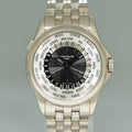 MINT Patek Philippe 5130/1g 39mm White Gold Bracelet Blue World Time Watch Box